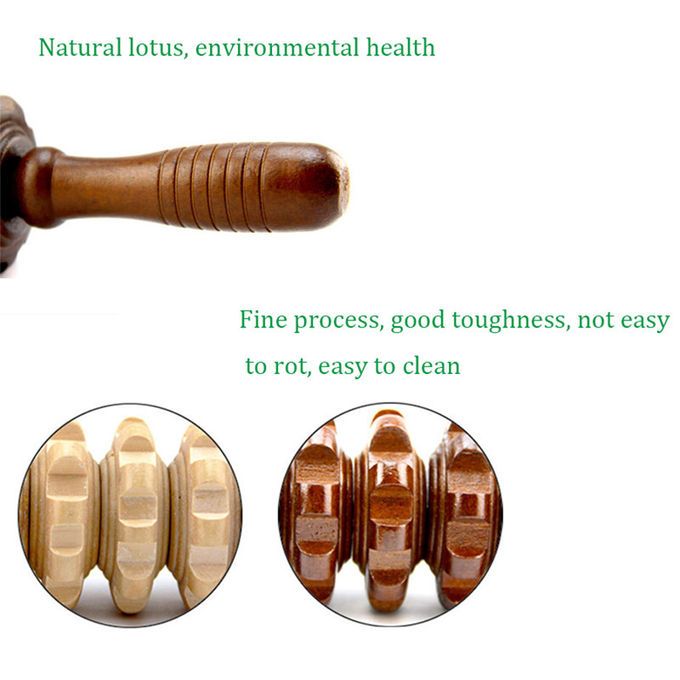 लंबाई 39 सेमी लकड़ी की मालिश रोलर स्टिक प्रभावी रूप से रक्त परिसंचरण में सुधार करती है